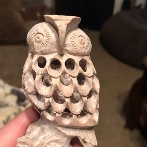Mother owl soapstone sculpture